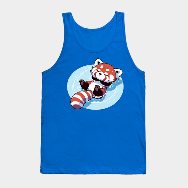 Chill Red Panda - Summer Float Relaxation Art Tank Top by The Tee Bizarre